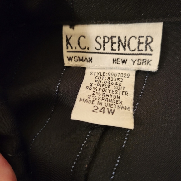 Classic Suit K.C. New York Black w Blue Detailed Pockets and Diamond 💎 - Picture 4 of 10